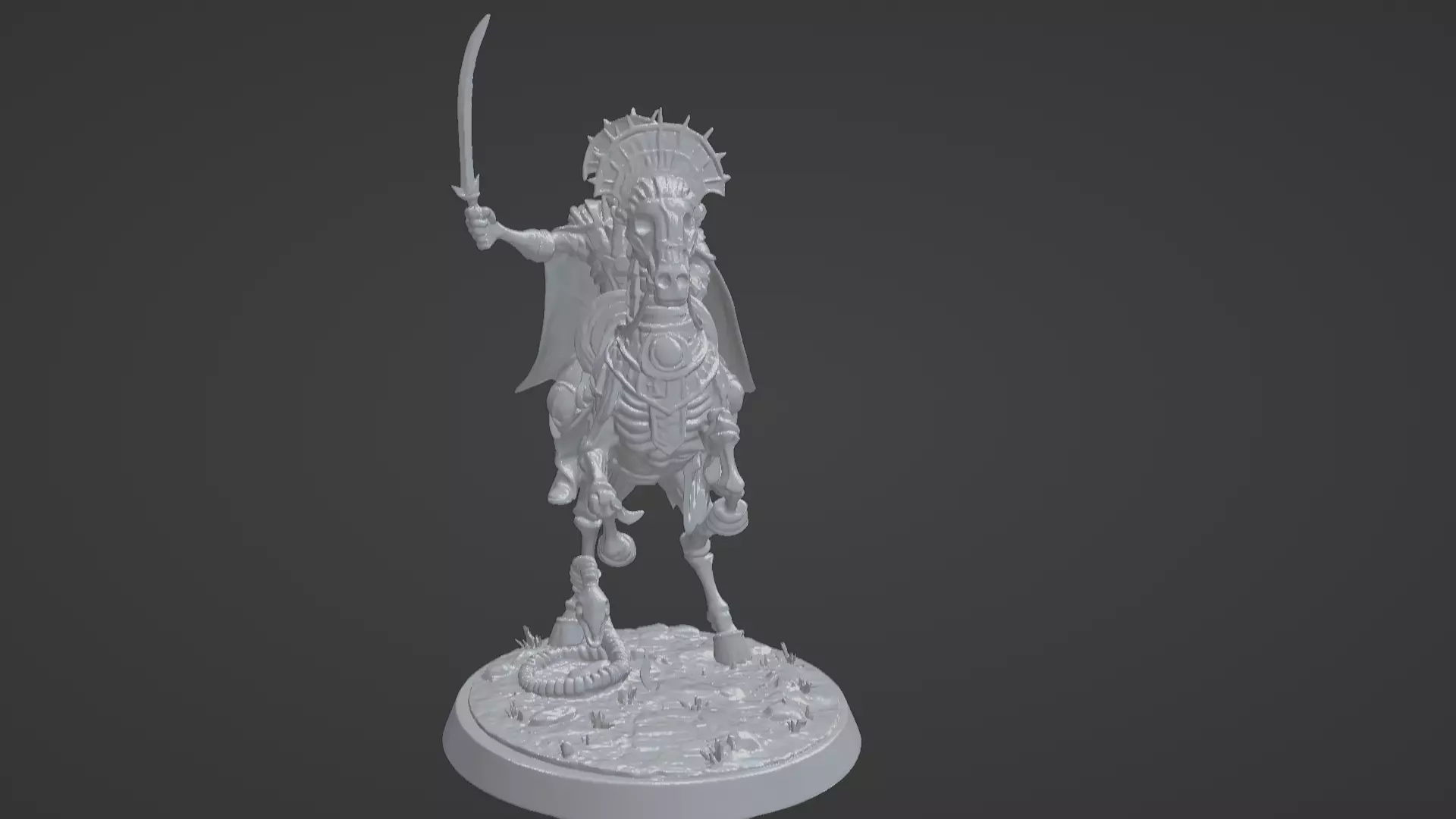 Tomb King on Skeletal Steed Undead Pharaoh Cavalry 3D print model_41
