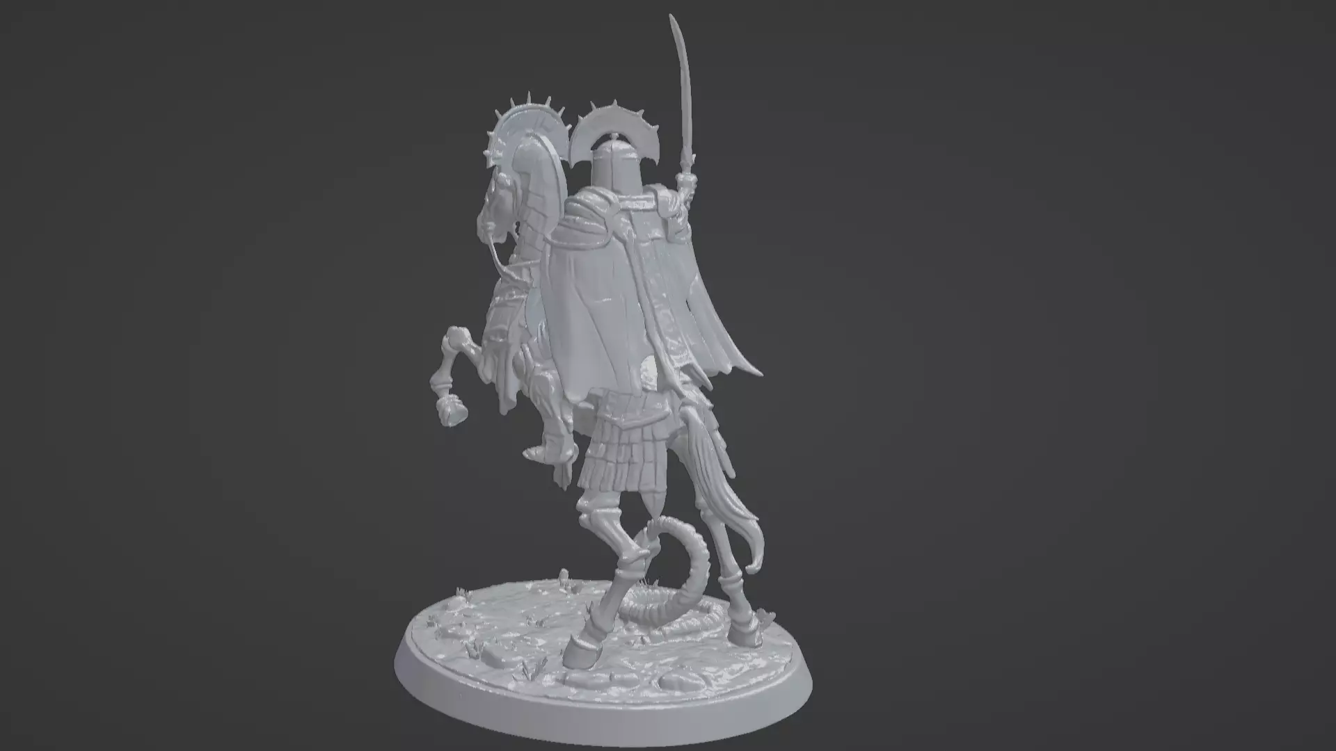 Tomb King on Skeletal Steed Undead Pharaoh Cavalry 3D print model_55