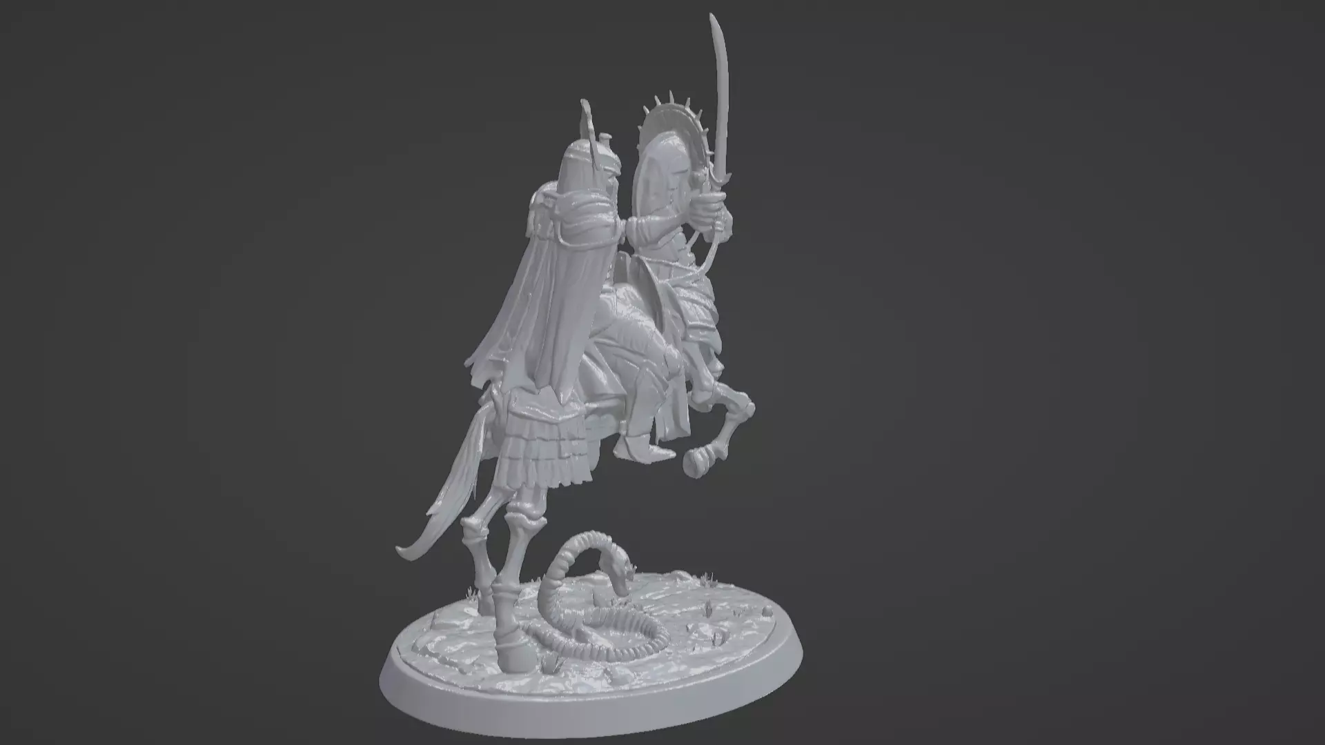 Tomb King on Skeletal Steed Undead Pharaoh Cavalry 3D print model_17