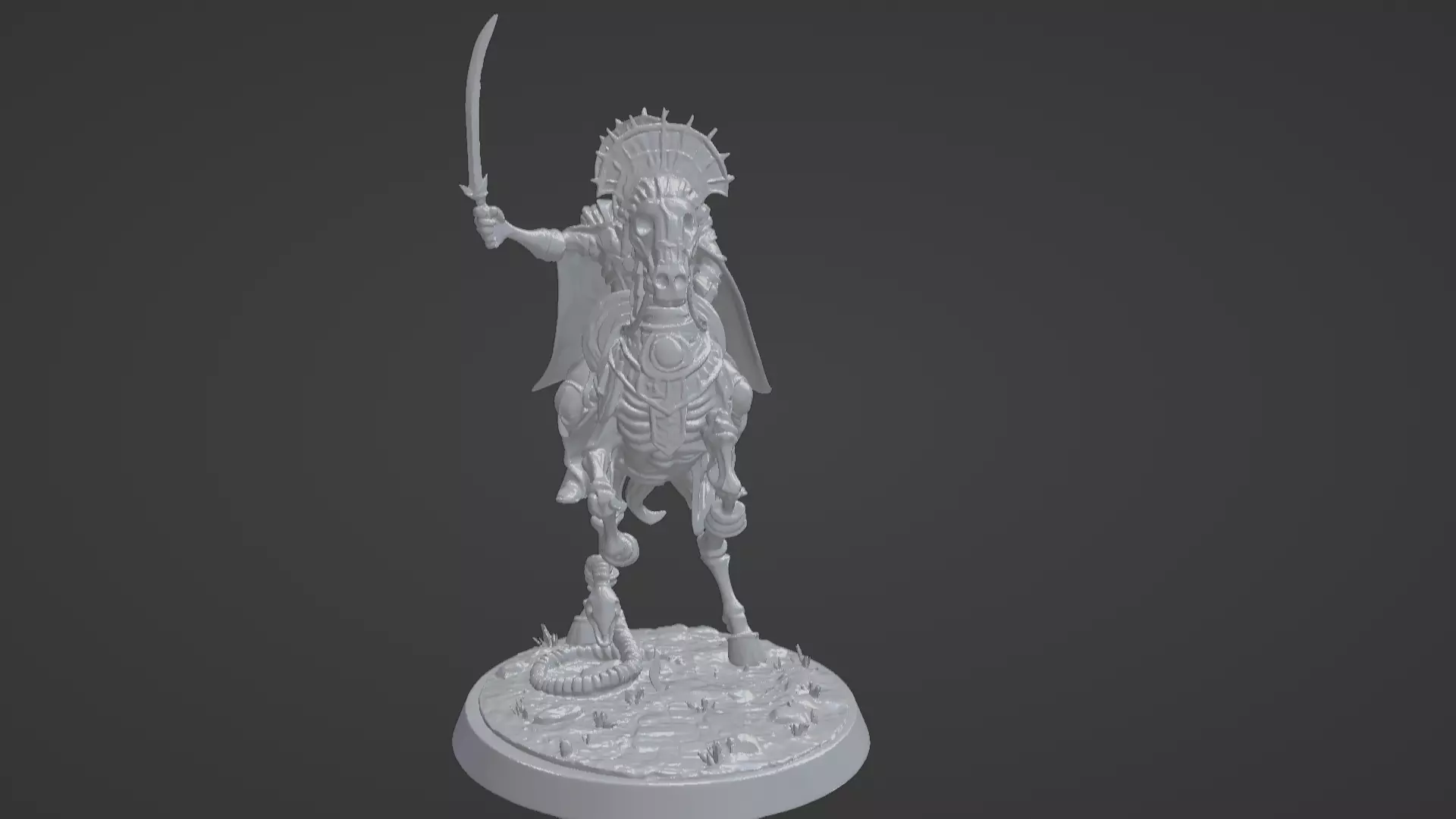 Tomb King on Skeletal Steed Undead Pharaoh Cavalry 3D print model_13