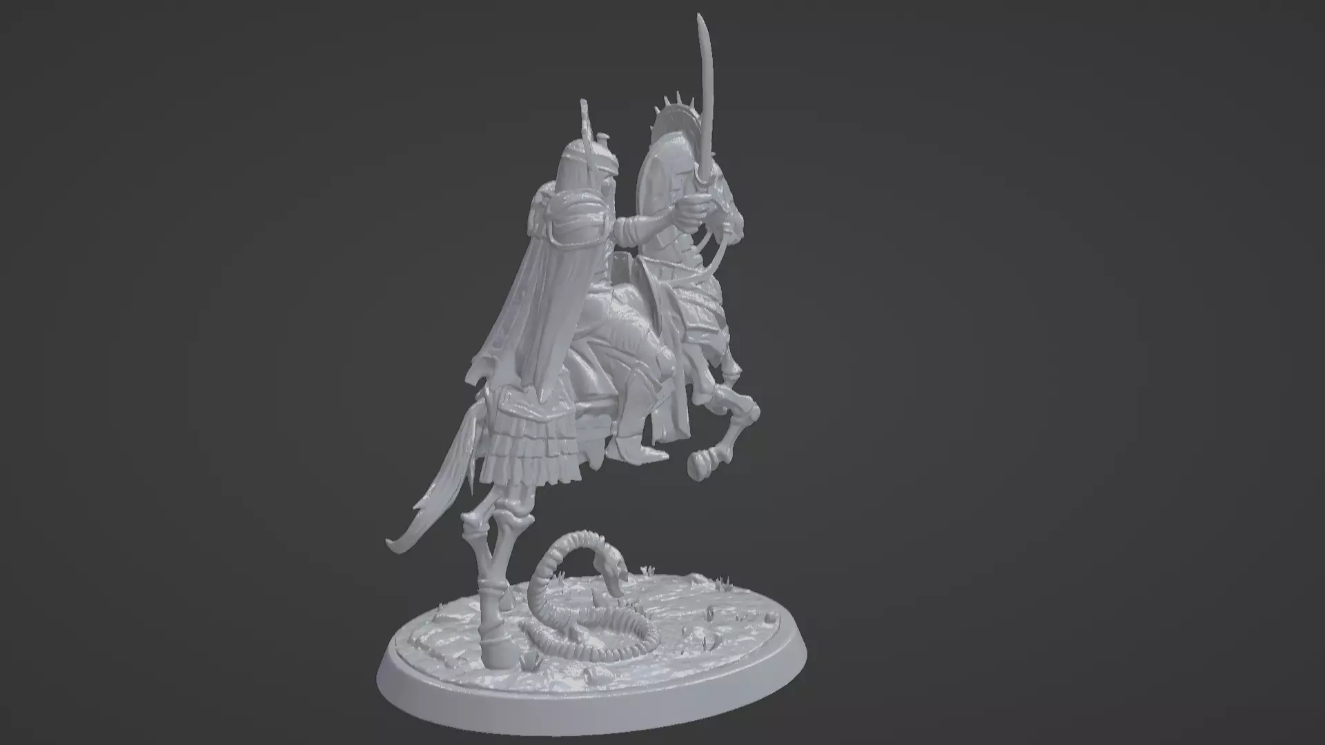 Tomb King on Skeletal Steed Undead Pharaoh Cavalry 3D print model_9