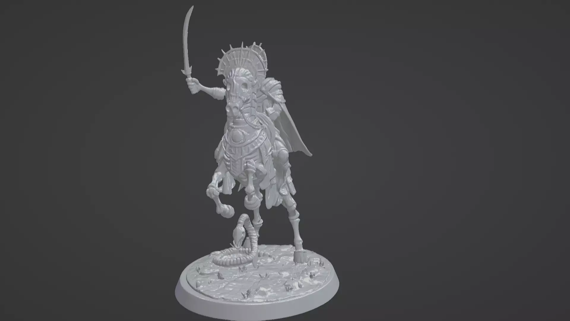 Tomb King on Skeletal Steed Undead Pharaoh Cavalry 3D print model_86