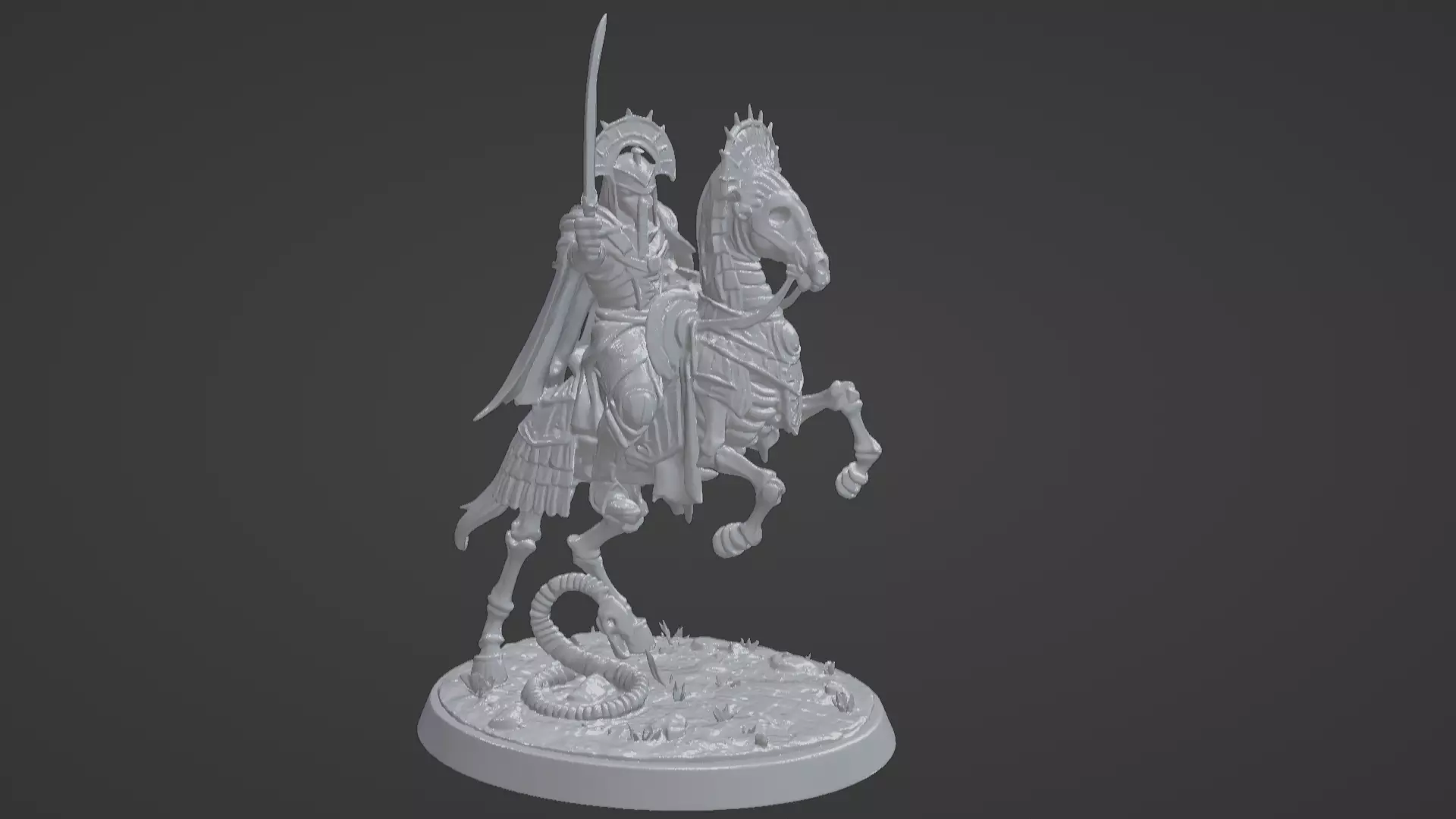 Tomb King on Skeletal Steed Undead Pharaoh Cavalry 3D print model_37