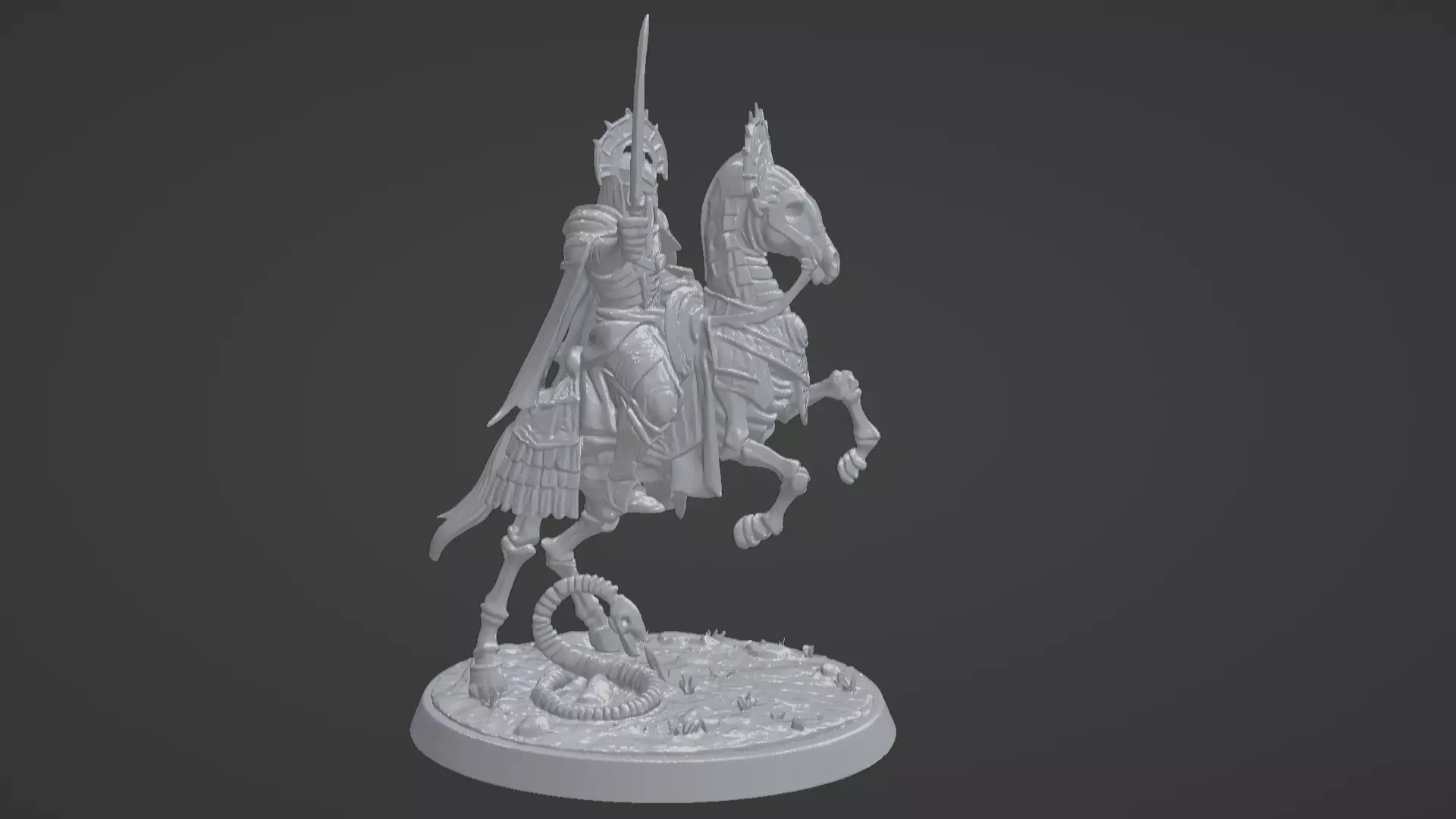Tomb King on Skeletal Steed Undead Pharaoh Cavalry 3D print model_89