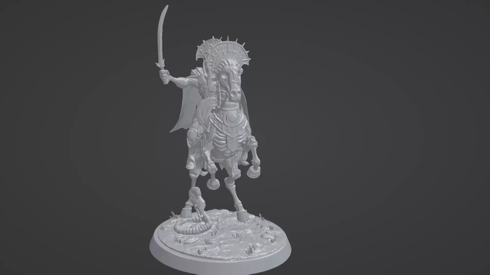 Tomb King on Skeletal Steed Undead Pharaoh Cavalry 3D print model_15