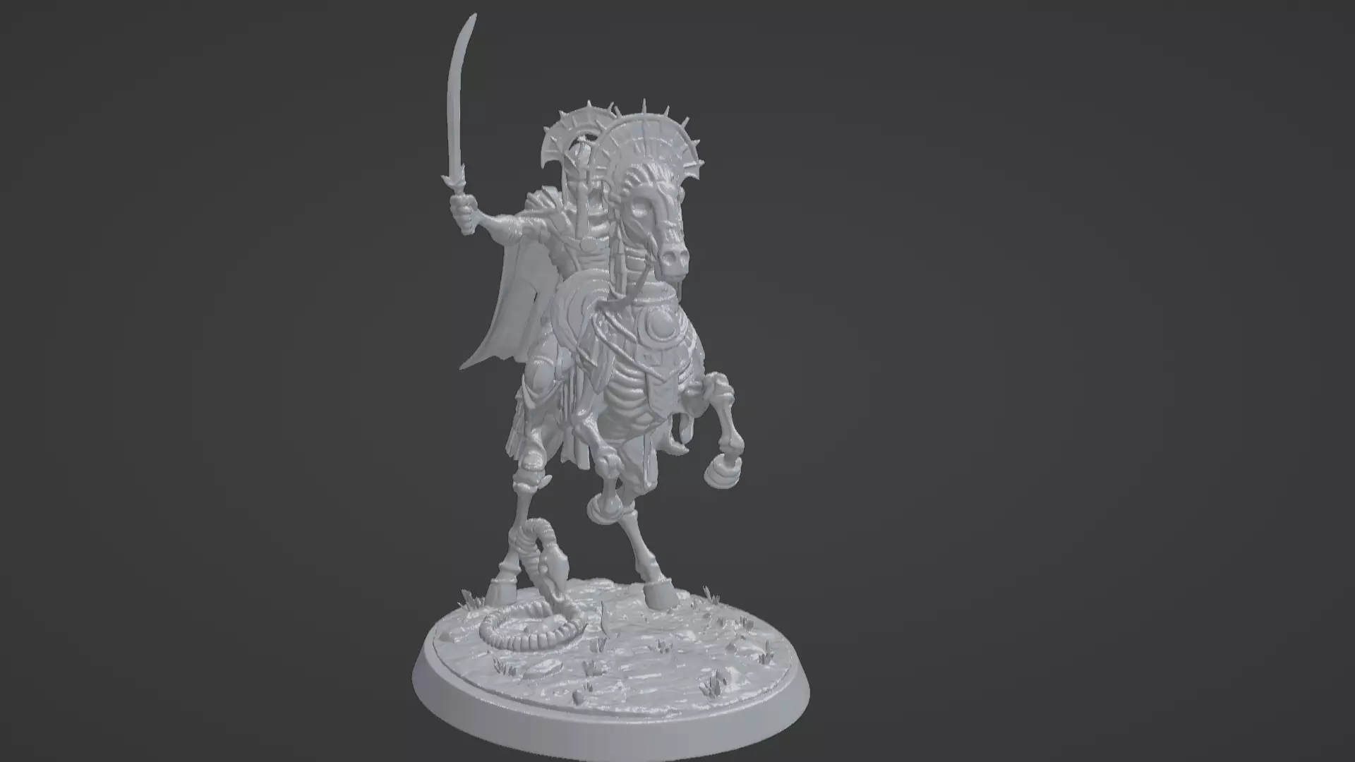 Tomb King on Skeletal Steed Undead Pharaoh Cavalry 3D print model_72