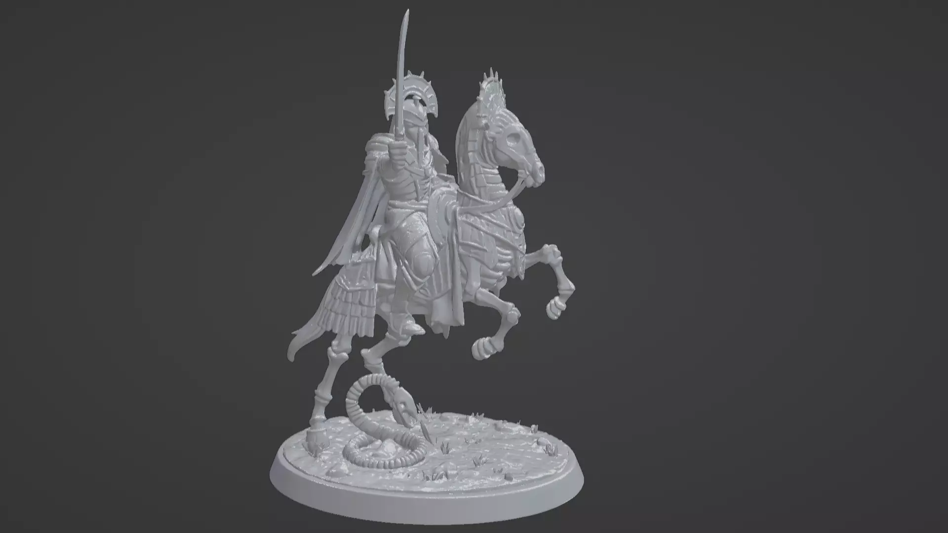 Tomb King on Skeletal Steed Undead Pharaoh Cavalry 3D print model_40