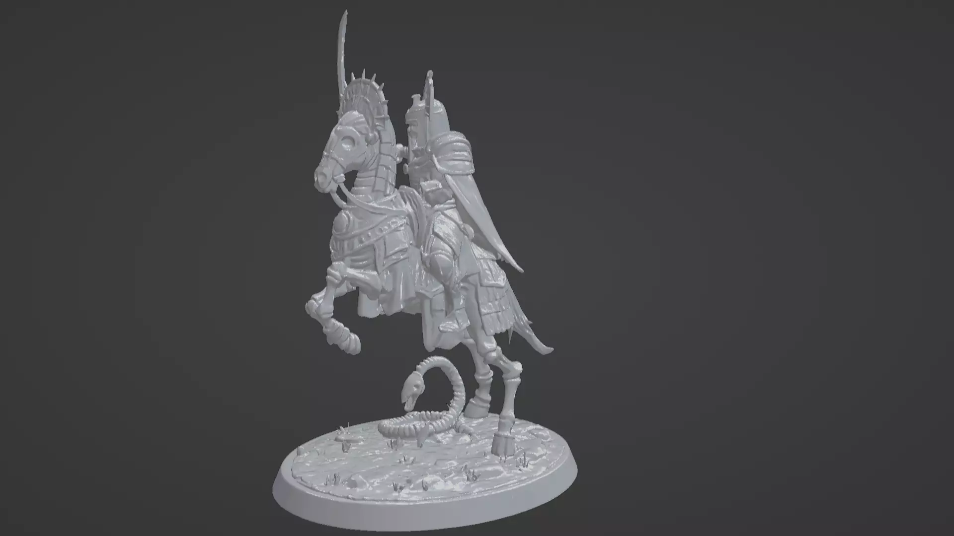 Tomb King on Skeletal Steed Undead Pharaoh Cavalry 3D print model_64