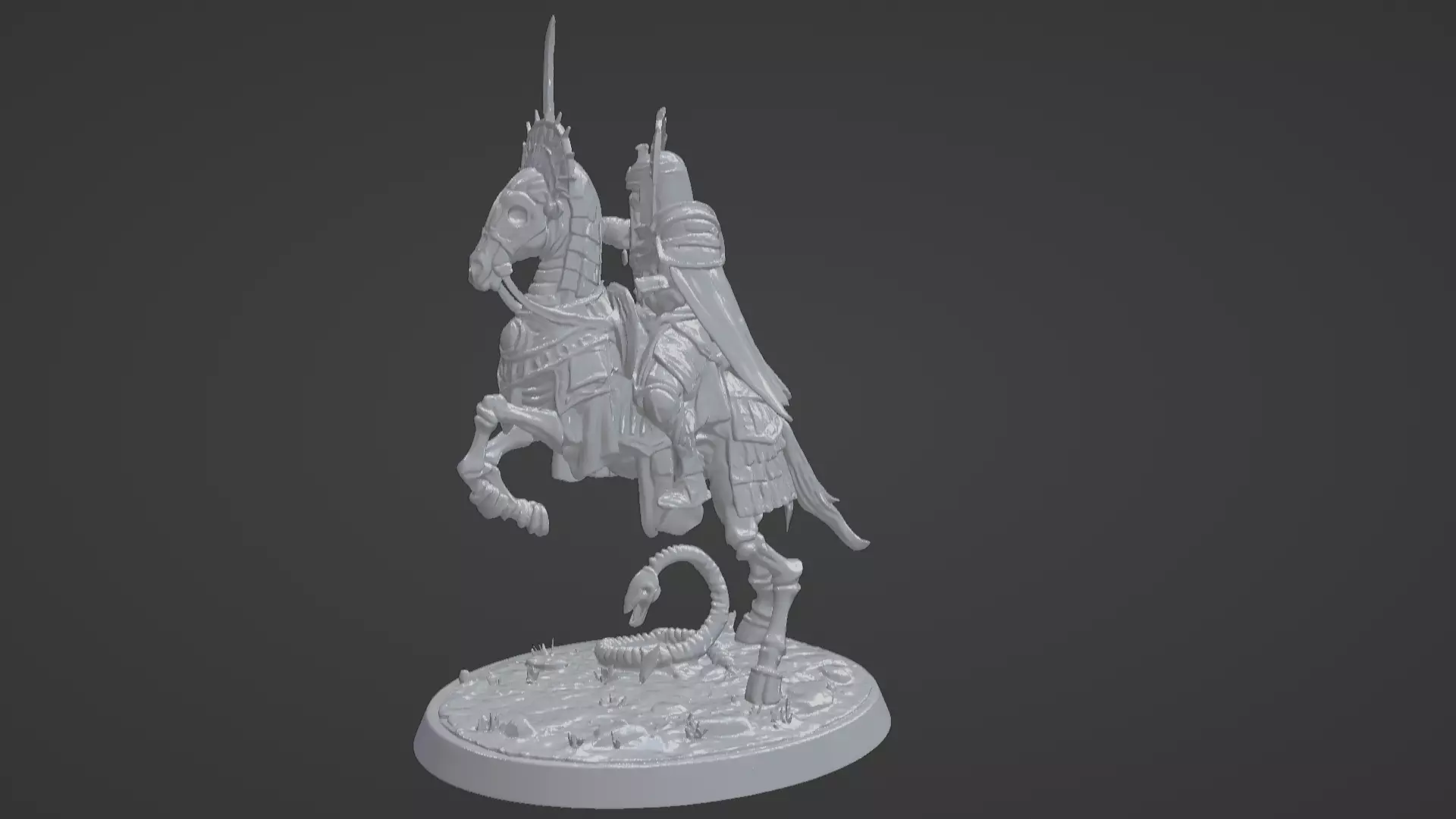 Tomb King on Skeletal Steed Undead Pharaoh Cavalry 3D print model_36