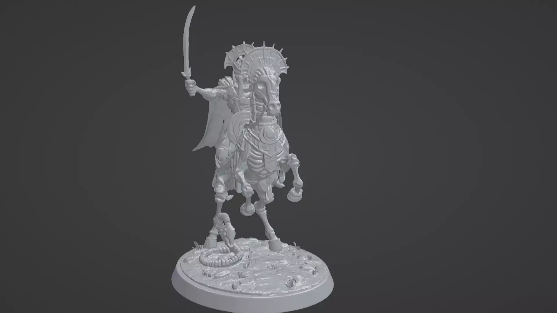 Tomb King on Skeletal Steed Undead Pharaoh Cavalry 3D print model_29