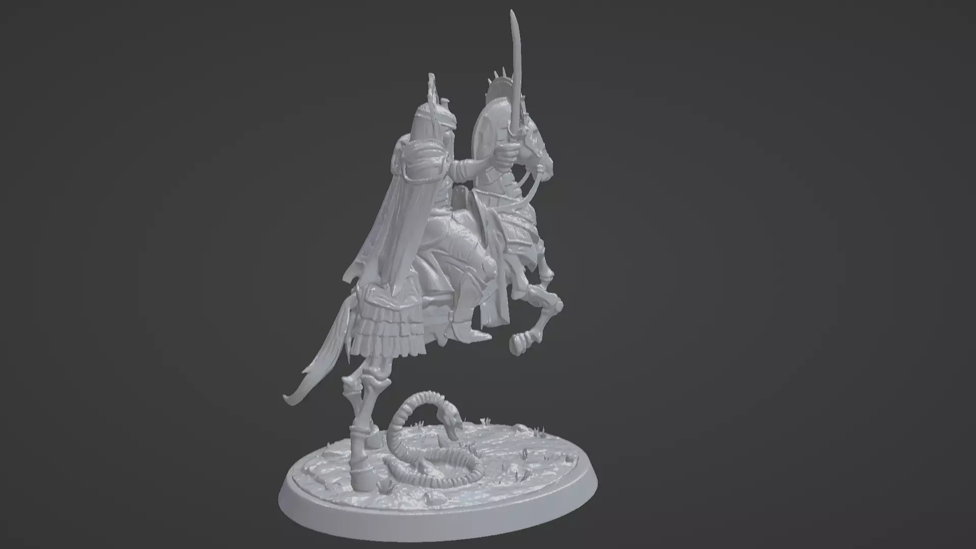 Tomb King on Skeletal Steed Undead Pharaoh Cavalry 3D print model_7