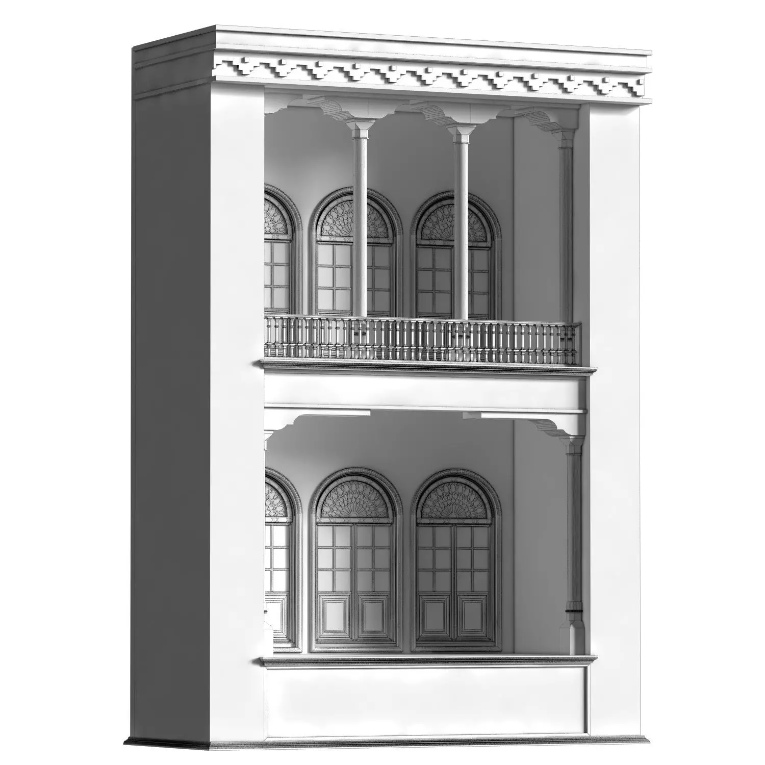 islamic exterior facade element set 816 Low-poly 3D model_4