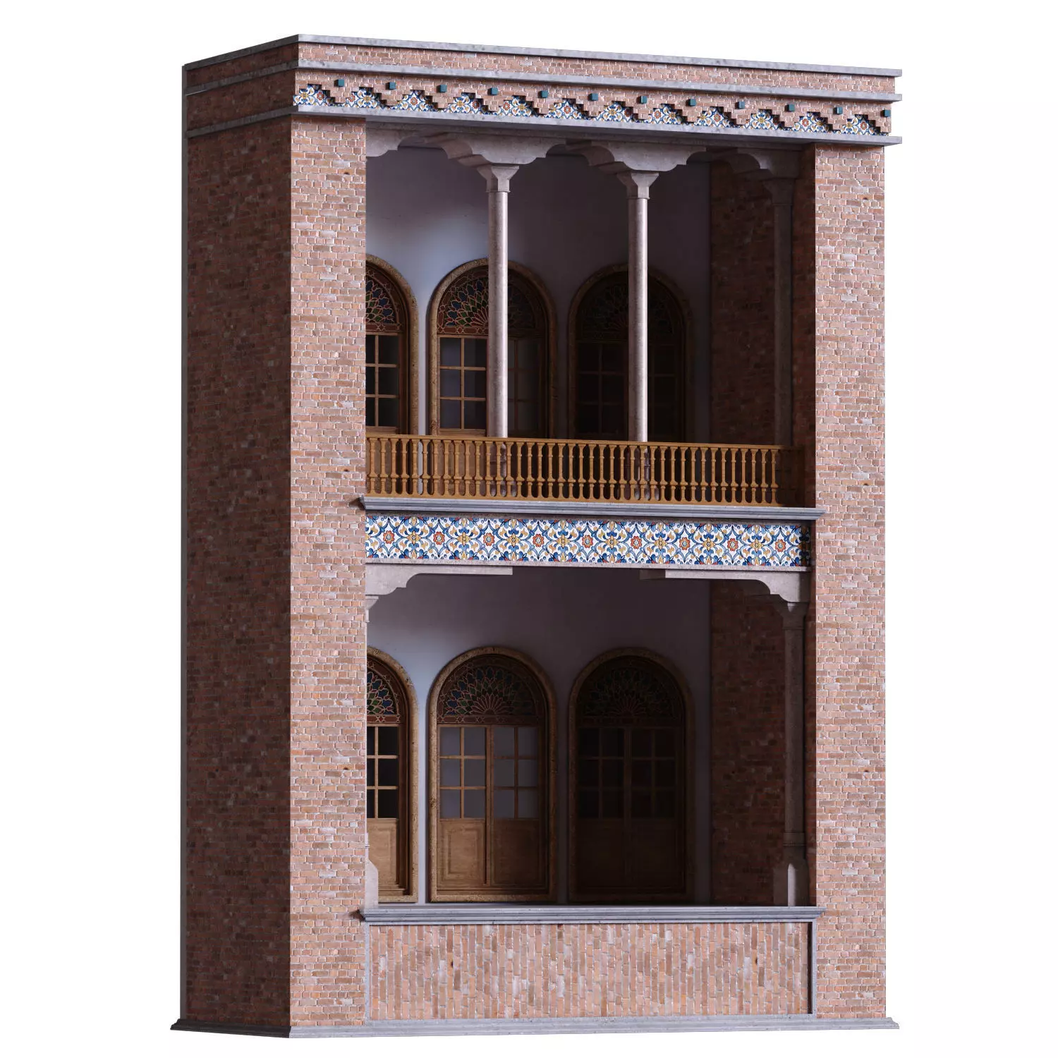 islamic exterior facade element set 816 Low-poly 3D model_2