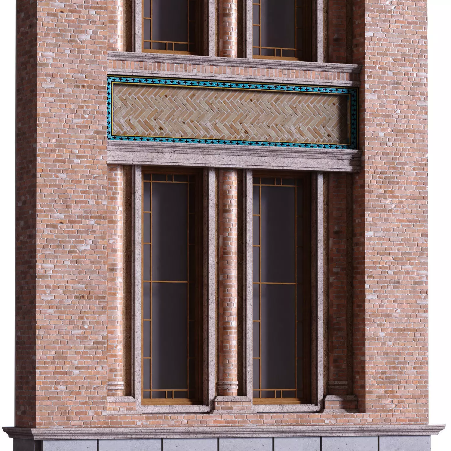 islamic exterior facade element set 817 Low-poly 3D model_1