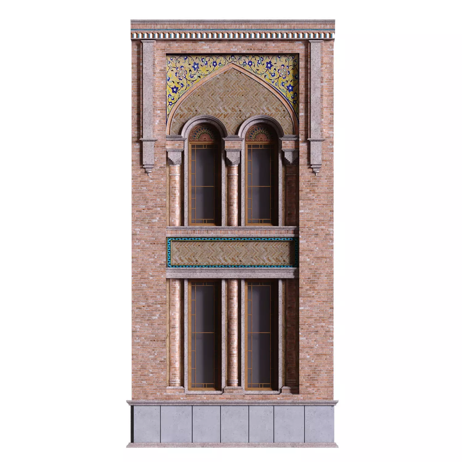 islamic exterior facade element set 817 Low-poly 3D model_0