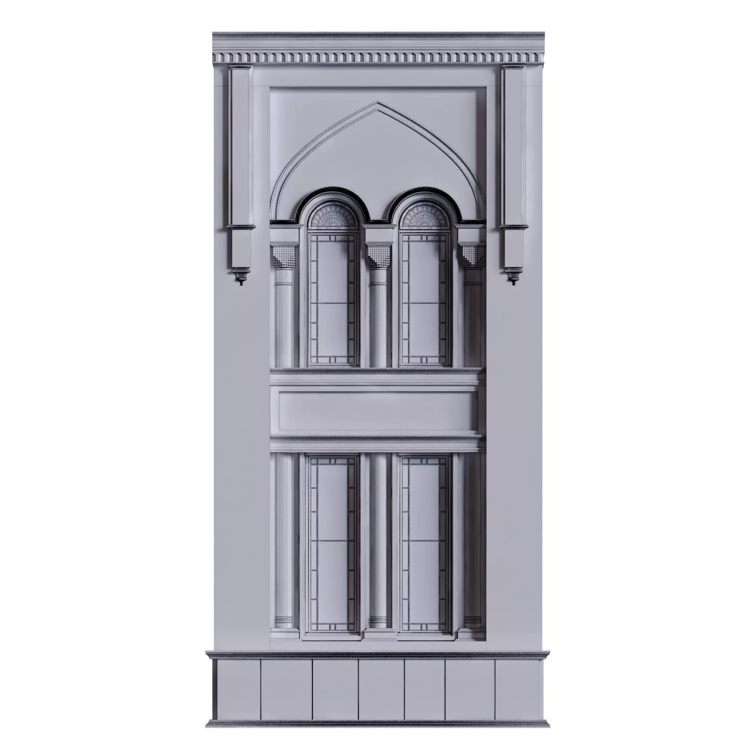 islamic exterior facade element set 817 Low-poly 3D model_5