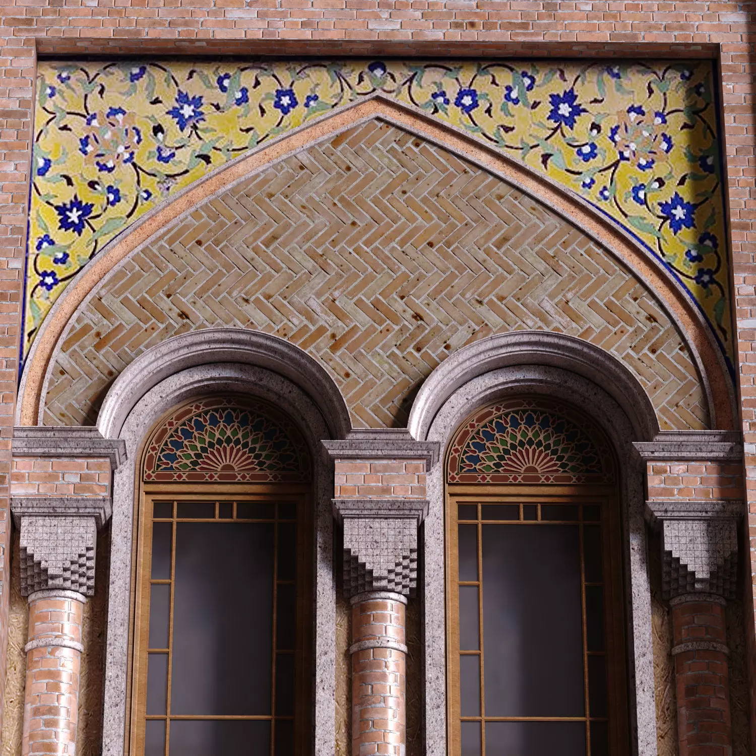 islamic exterior facade element set 817 Low-poly 3D model_4