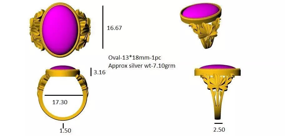 Beautiful 3D file for an antique style flower ring  3D print model_0
