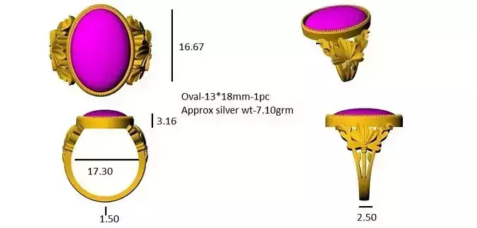 Beautiful 3D file for an antique style flower ring 