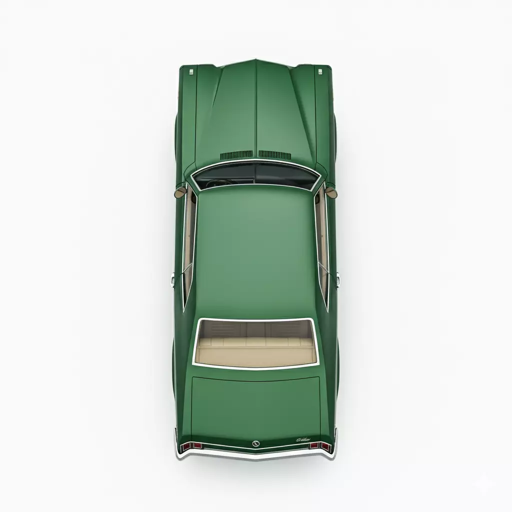 Classic 1970s American Full-Size Coupe Low-poly 3D model_3