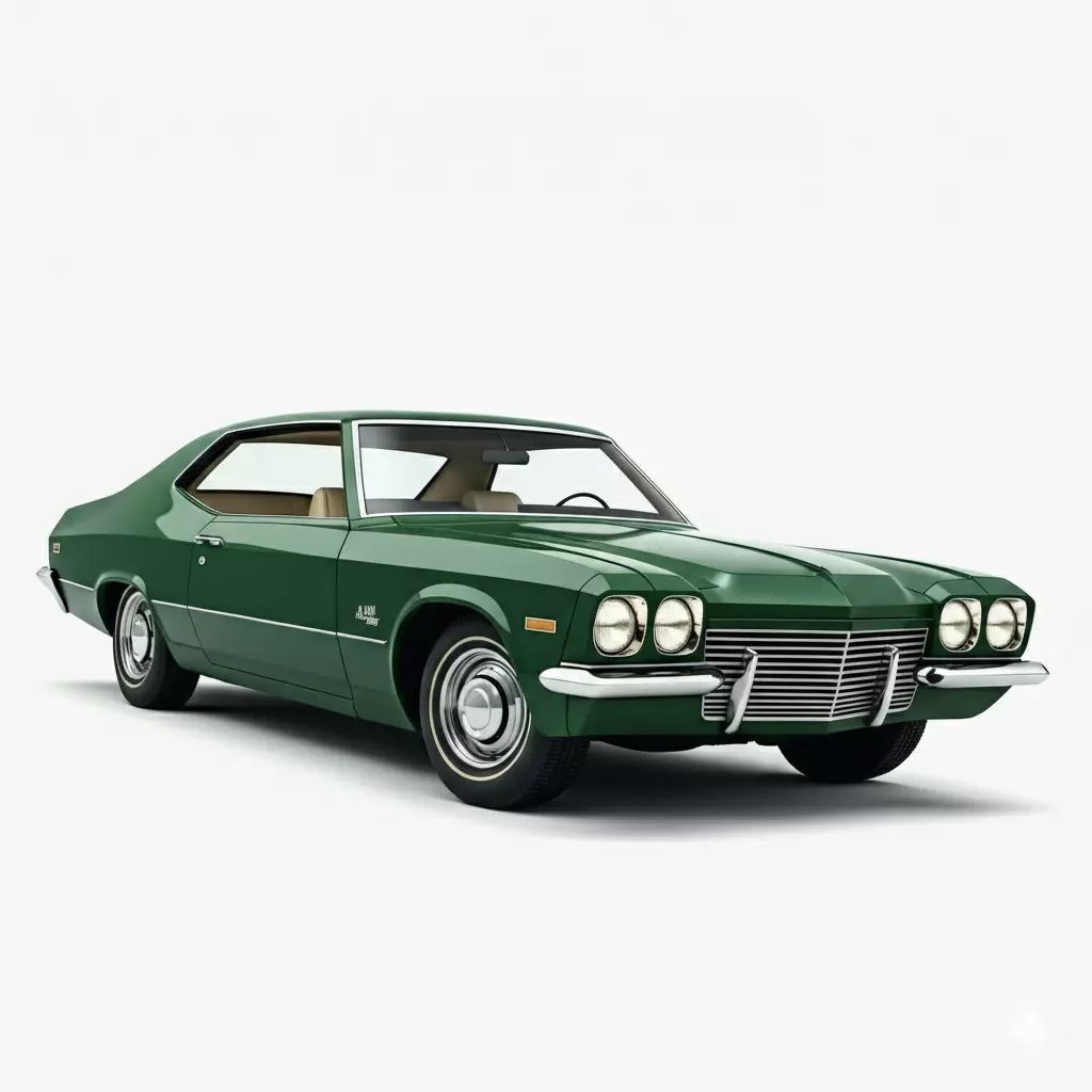 Classic 1970s American Full-Size Coupe Low-poly 3D model_7