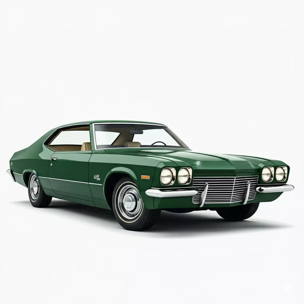 Classic 1970s American Full-Size Coupe Low-poly 3D model_6