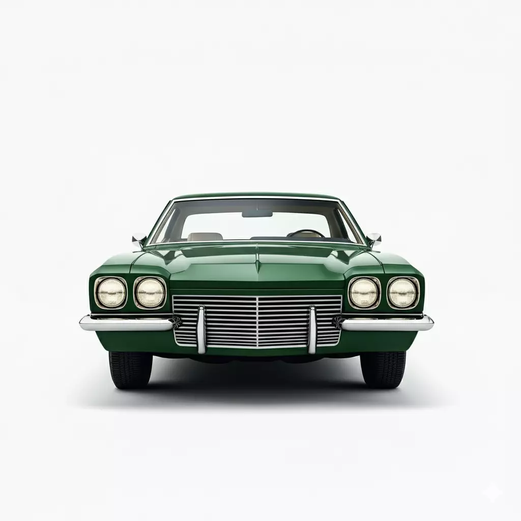 Classic 1970s American Full-Size Coupe Low-poly 3D model_0