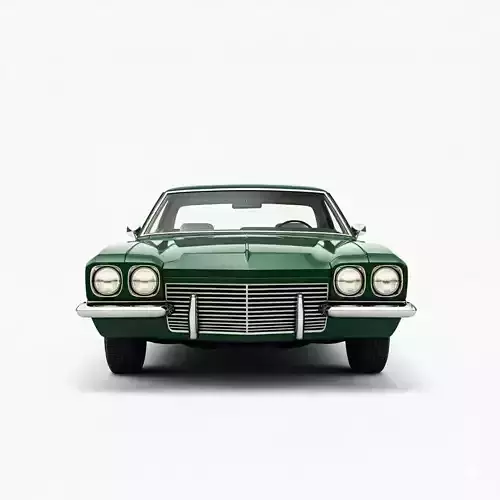 Classic 1970s American Full-Size Coupe Low-poly 3D model
