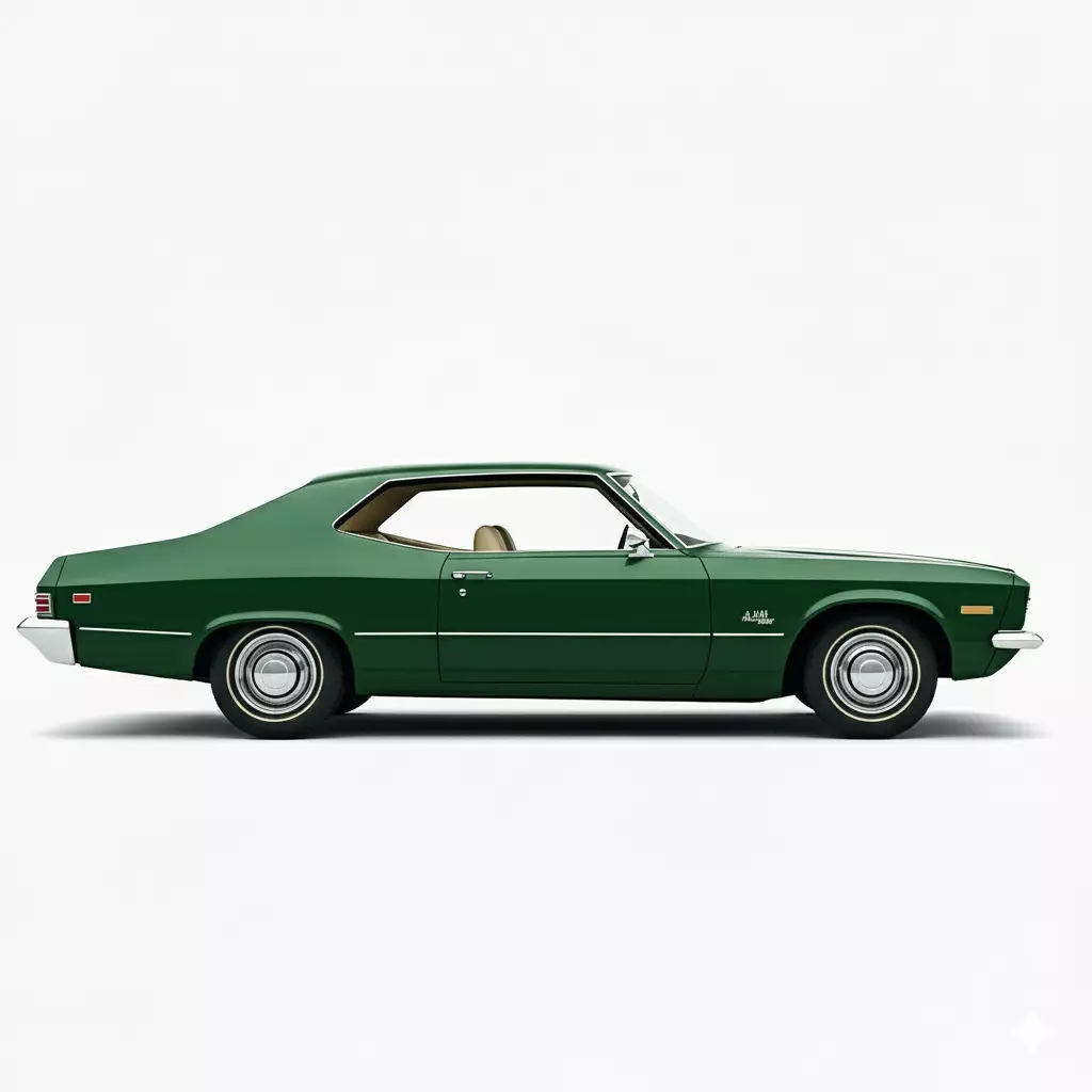 Classic 1970s American Full-Size Coupe Low-poly 3D model_4