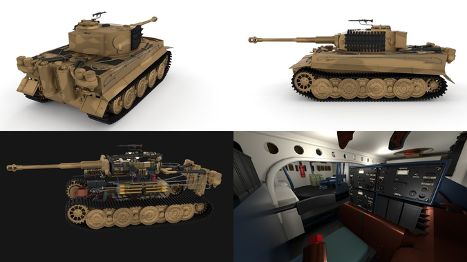 Panzer Tiger Tank Late 1944 v1 with interior