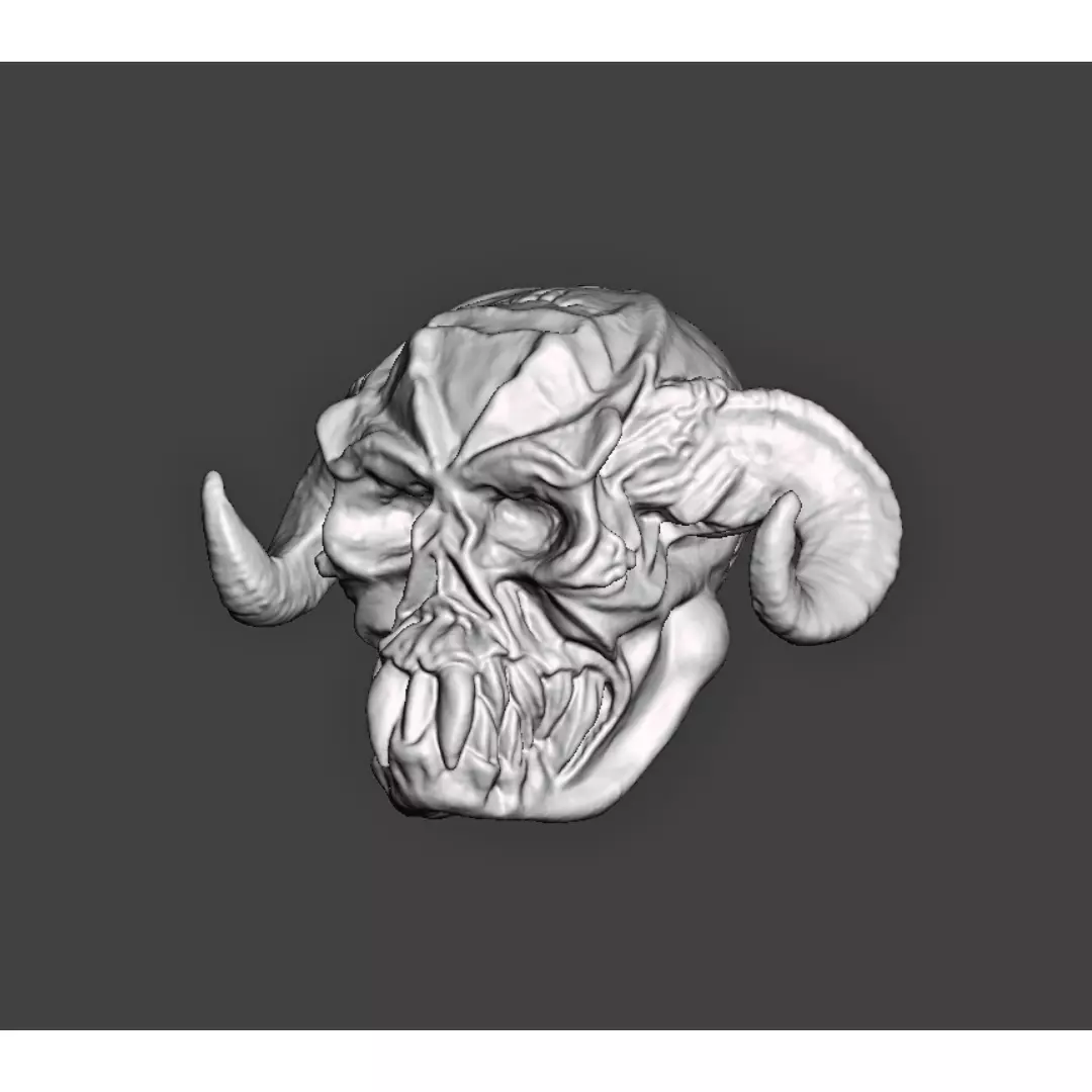 Classic Demon Head 3D print model_10