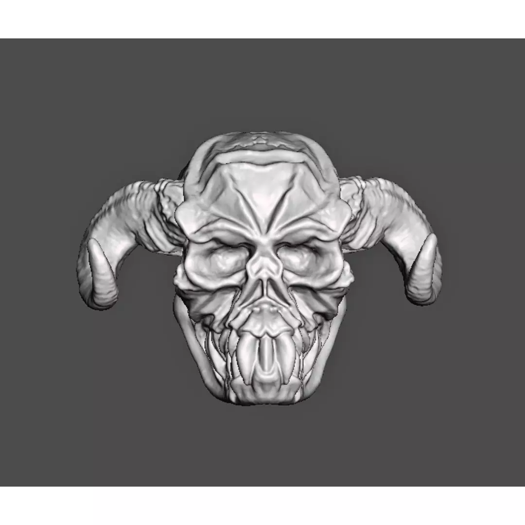 Classic Demon Head 3D print model_4