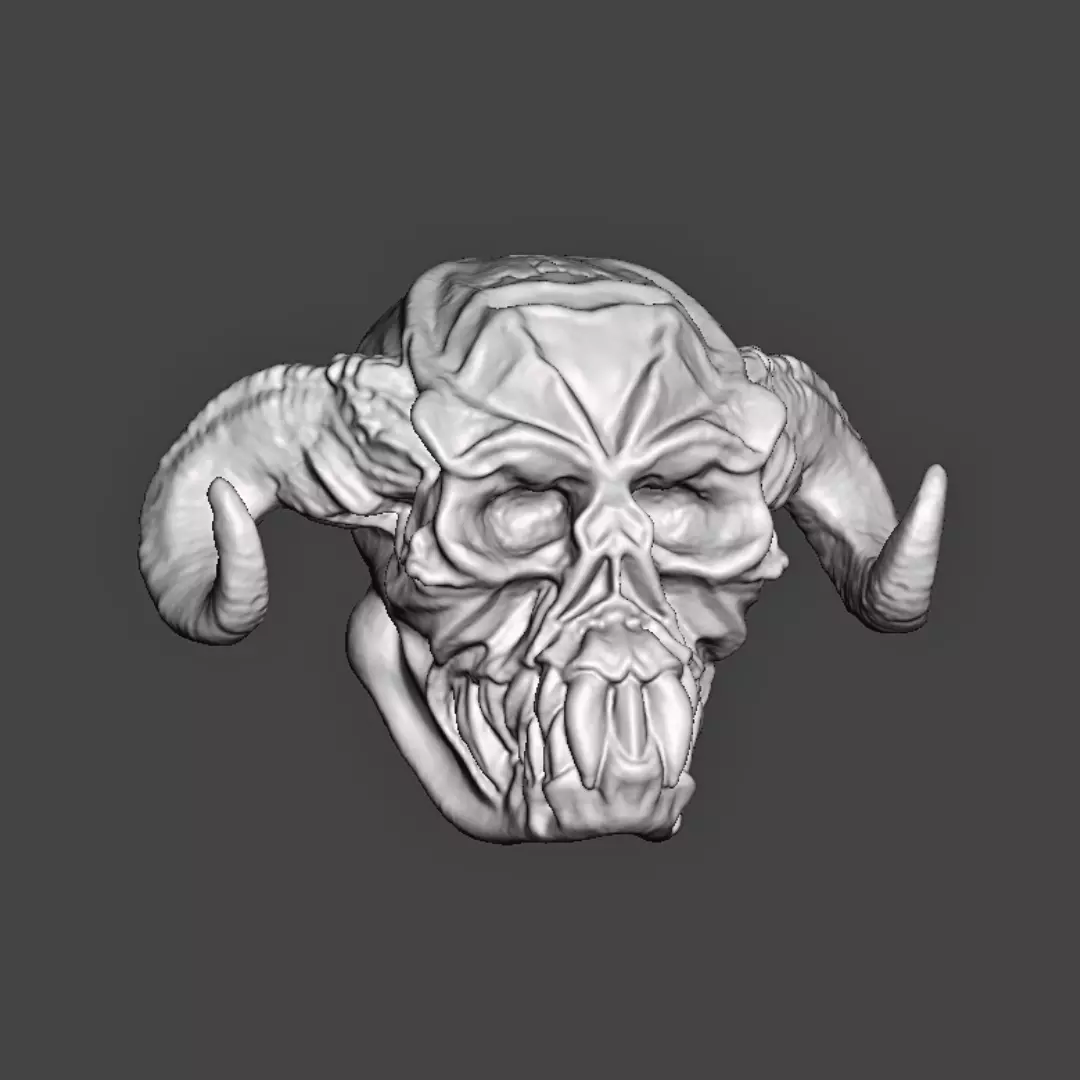 Classic Demon Head 3D print model_1