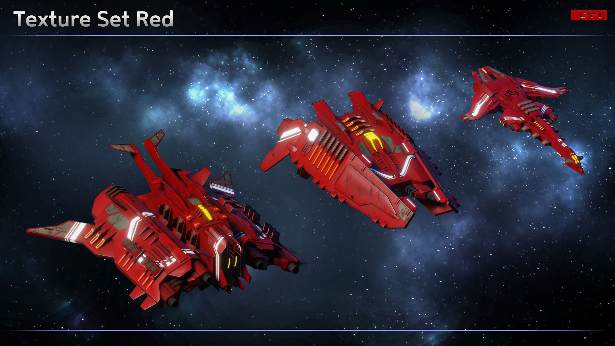 Spaceship Progenitor Fighters Low-poly 3D model_10