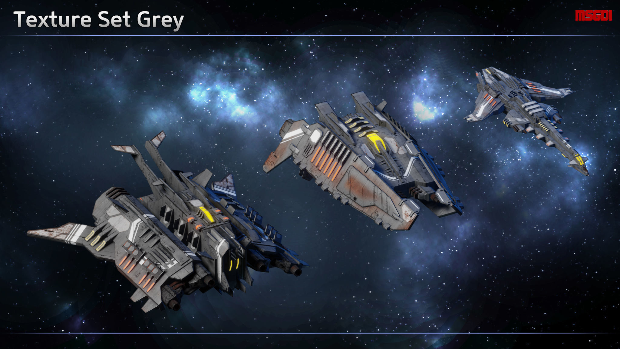 Spaceship Progenitor Fighters Low-poly 3D model_8