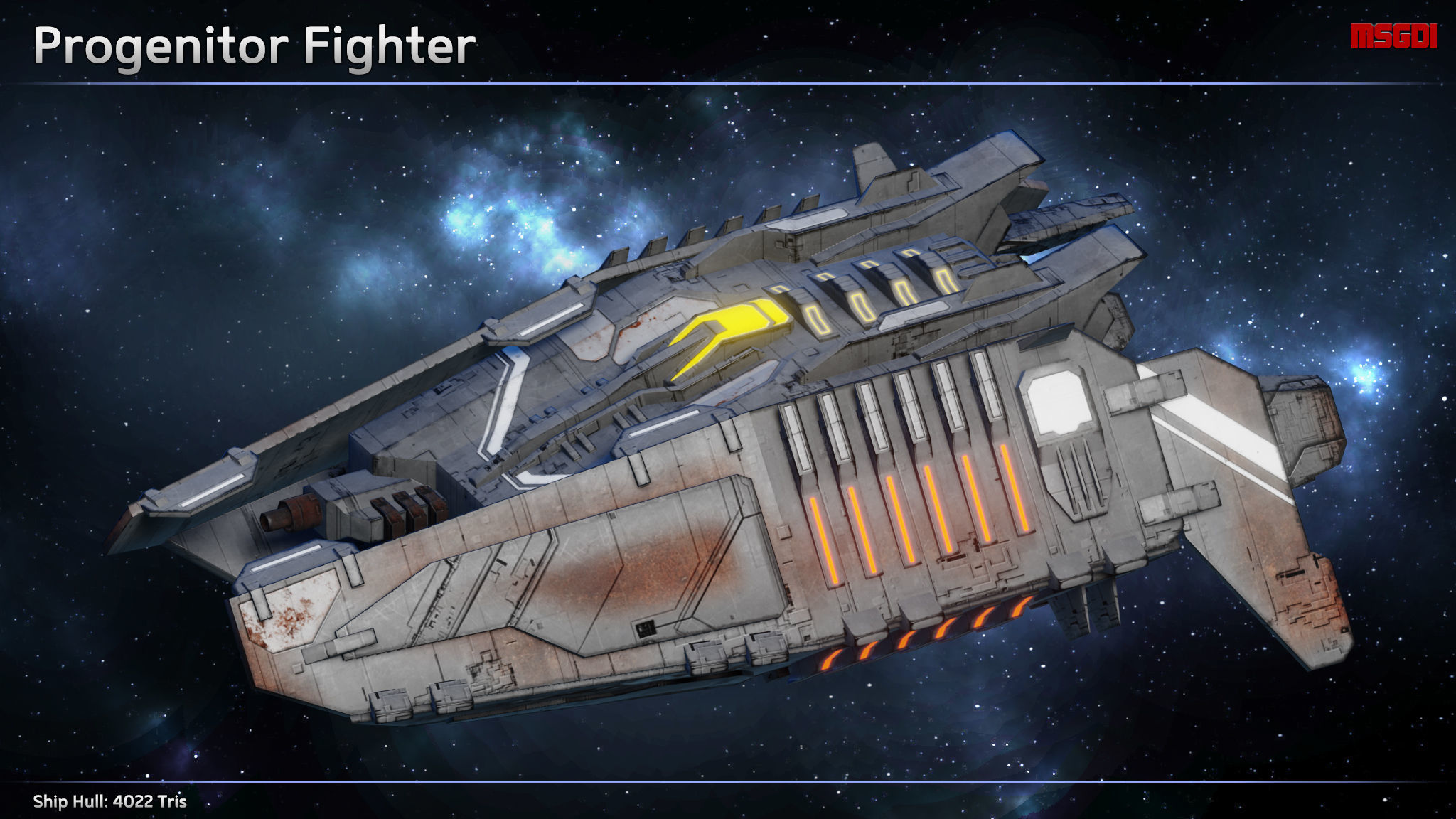 Spaceship Progenitor Fighters Low-poly 3D model_2