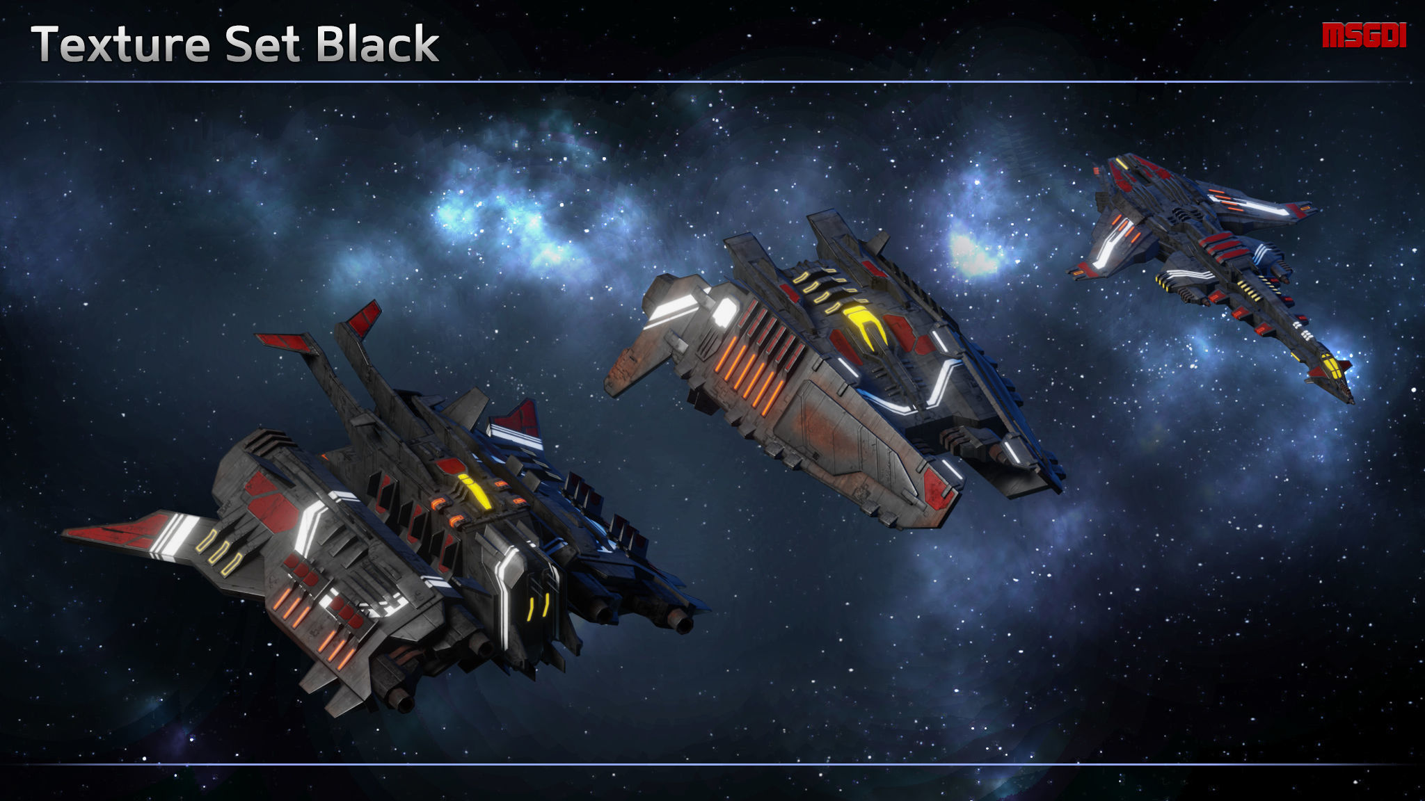 Spaceship Progenitor Fighters Low-poly 3D model_6