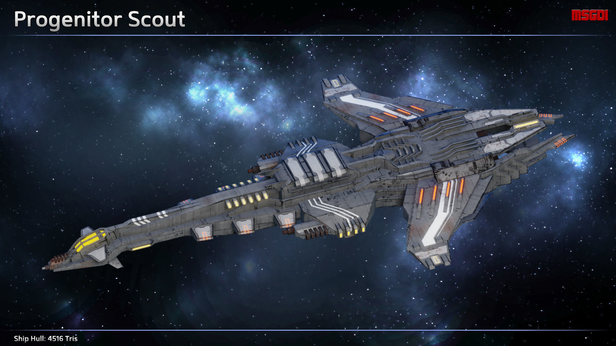 Spaceship Progenitor Fighters Low-poly 3D model_4