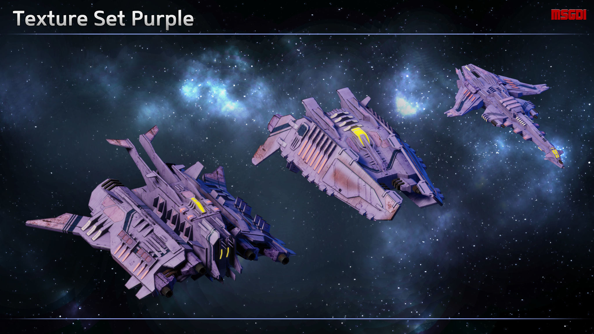 Spaceship Progenitor Fighters Low-poly 3D model_9