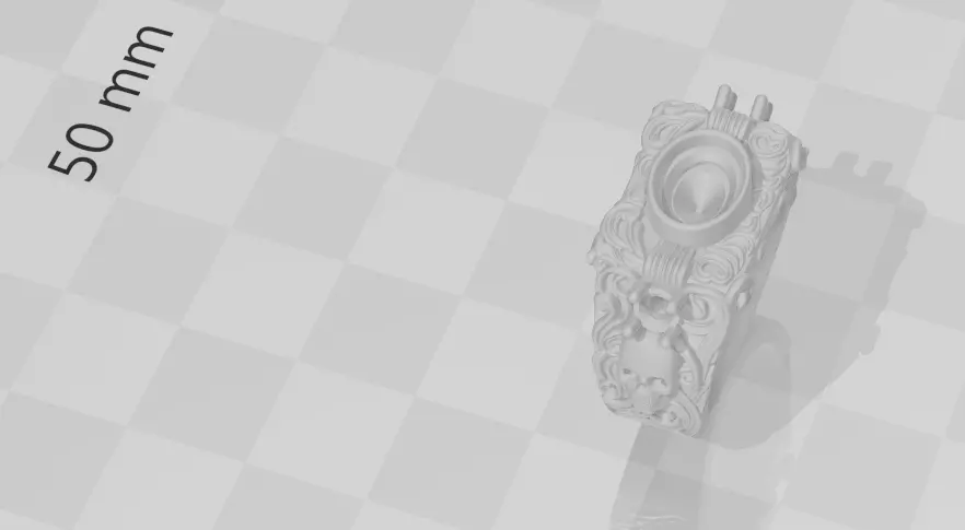 Pirate skull ring with three gemstones 3D print model_1