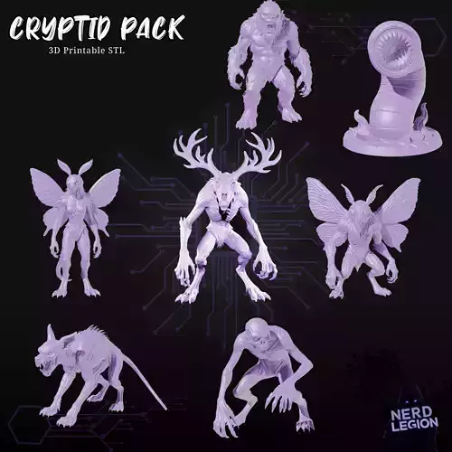 Cryptid Pack 3D Printable STL Collection Dungeons and Dragons
