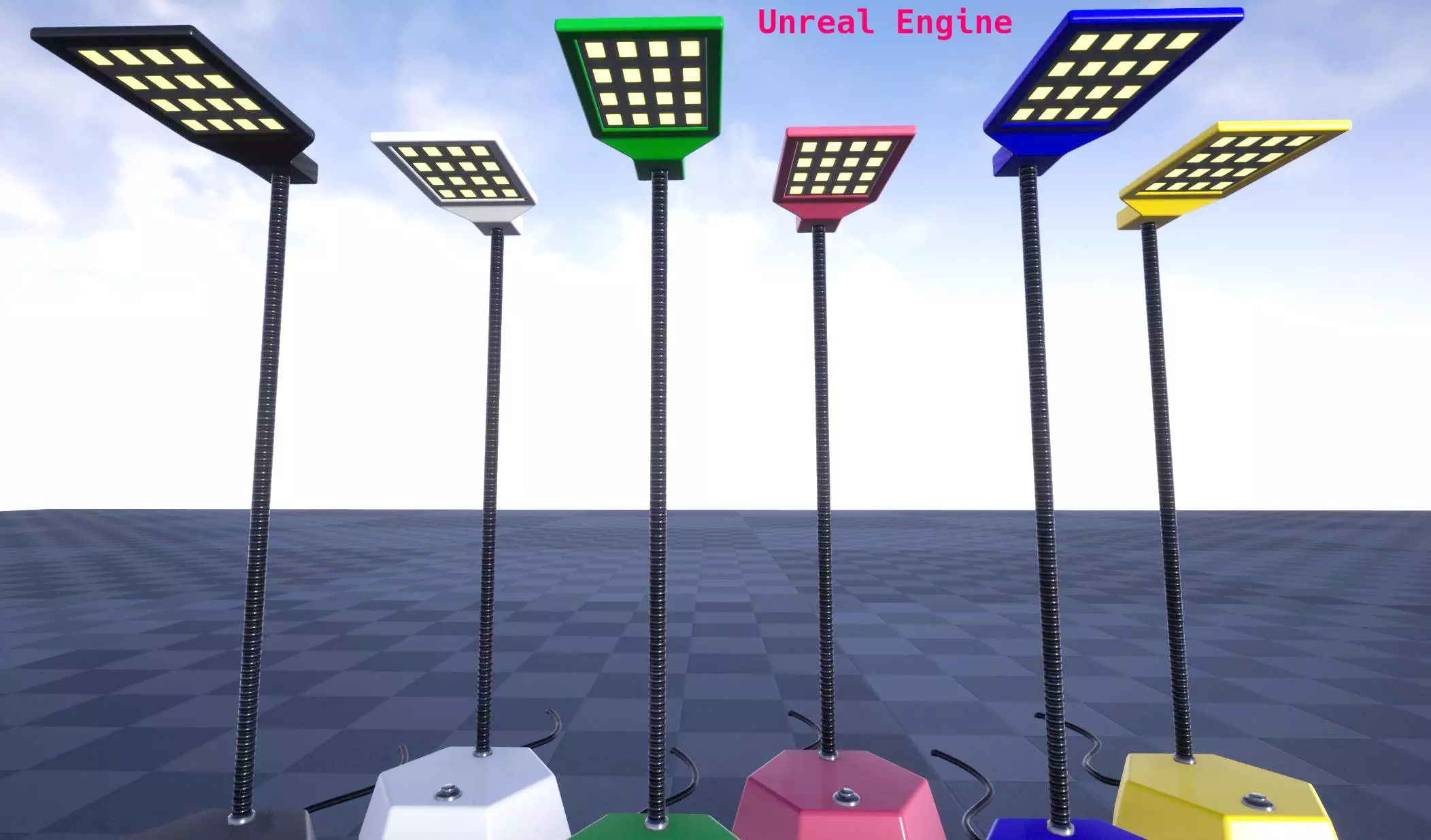 Office Lamps Low-poly 3D model_10