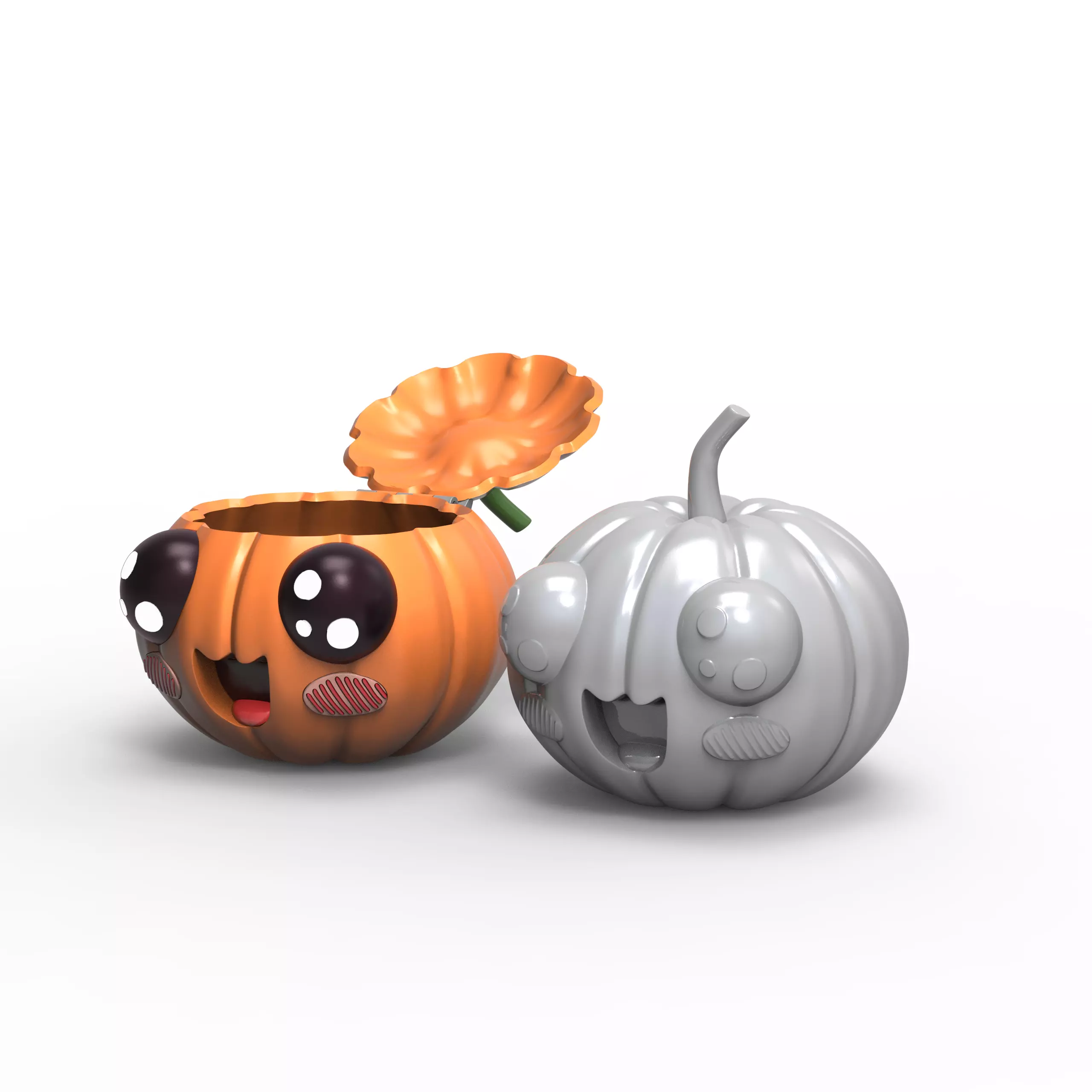 Smiling pumpkin-01 3D print model_2