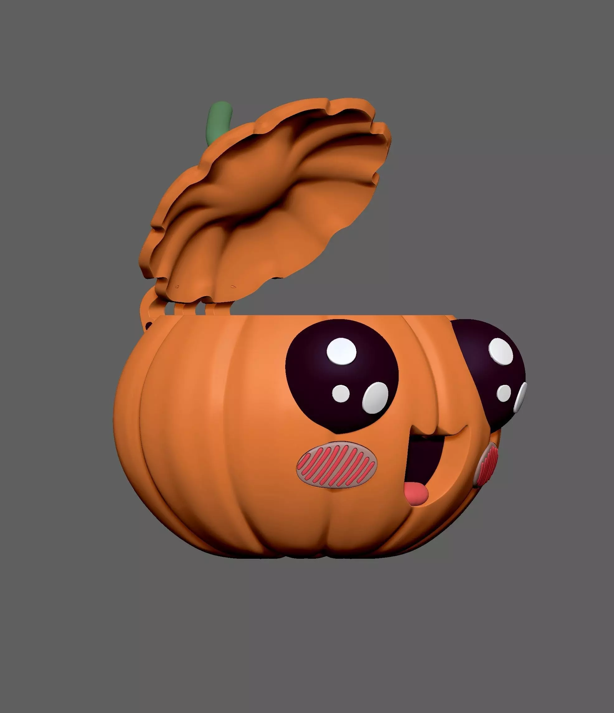 Smiling pumpkin-01 3D print model_6