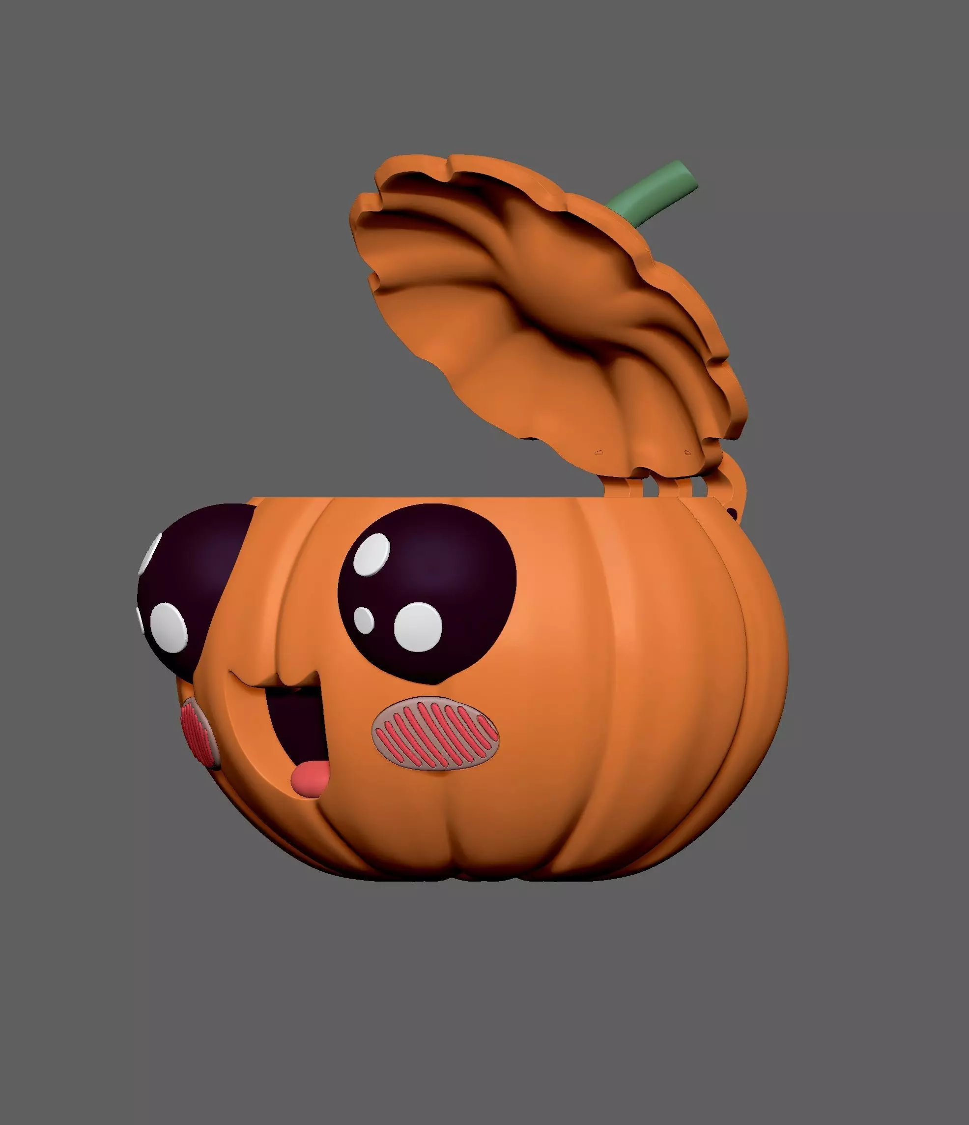 Smiling pumpkin-01 3D print model_12