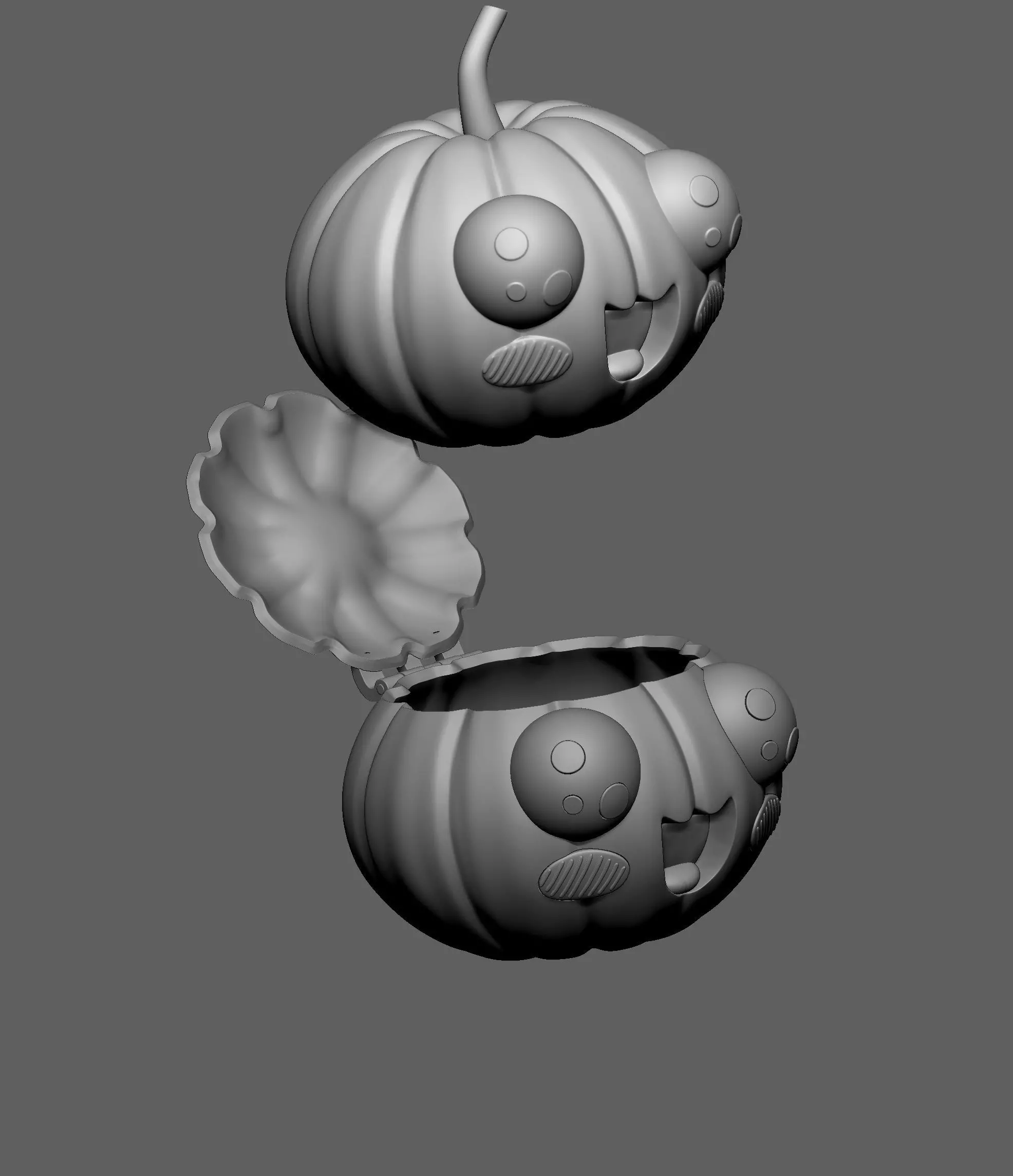 Smiling pumpkin-01 3D print model_4