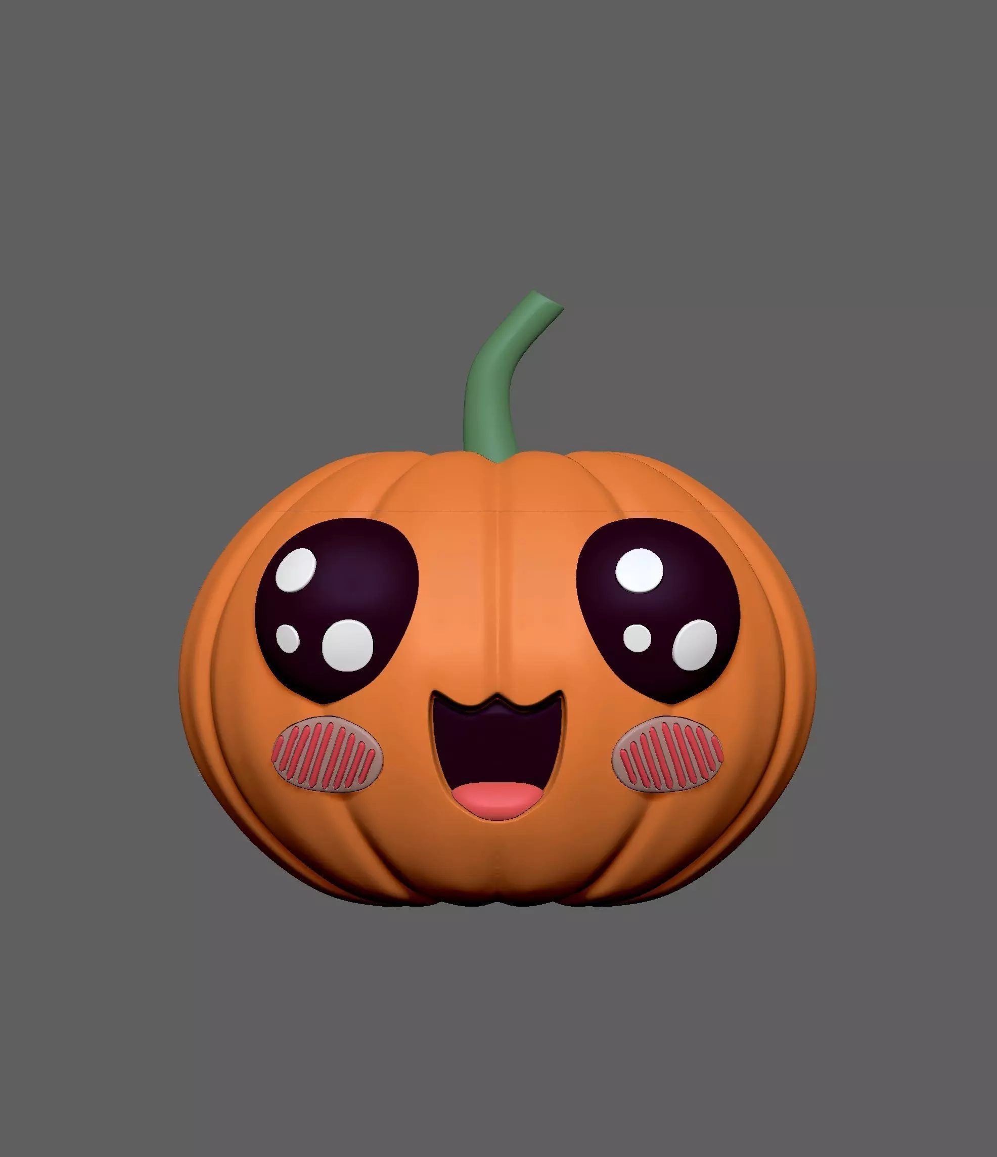 Smiling pumpkin-01 3D print model_5