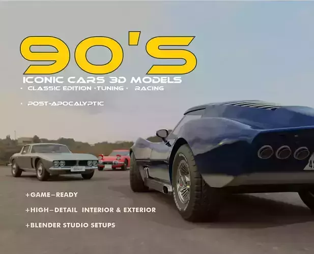 The Ultimate 90s Car Collection For Game And Animation Projects