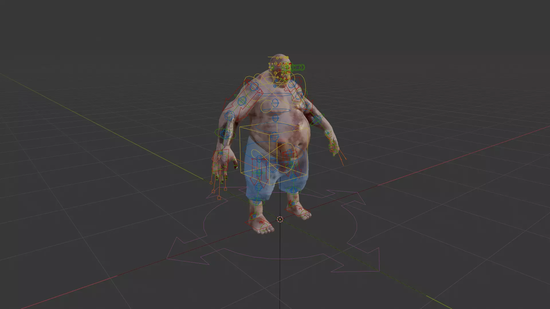 Realistic  Fat Zombie   3D Model for Games Cinematics and VR Low-poly 3D model_11