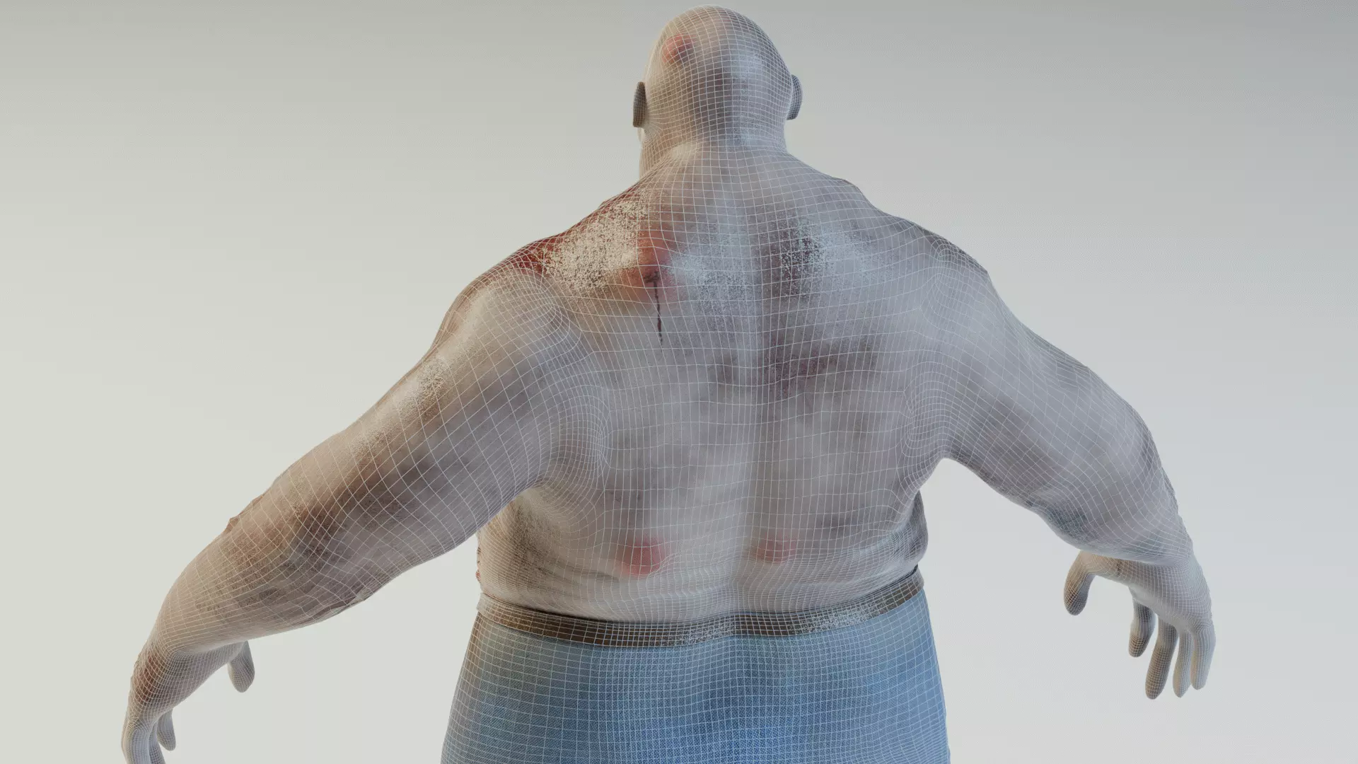 Realistic  Fat Zombie   3D Model for Games Cinematics and VR Low-poly 3D model_16